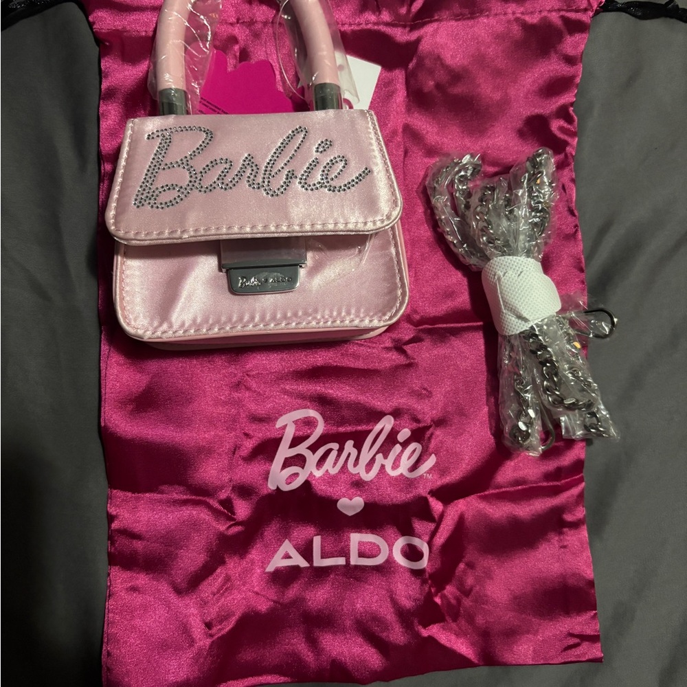 Aldo Barbie Pink Mini Bag with Silver Details